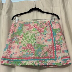 EUC Lilly Pulitzer Princess Patch Skort Giraffes Lions